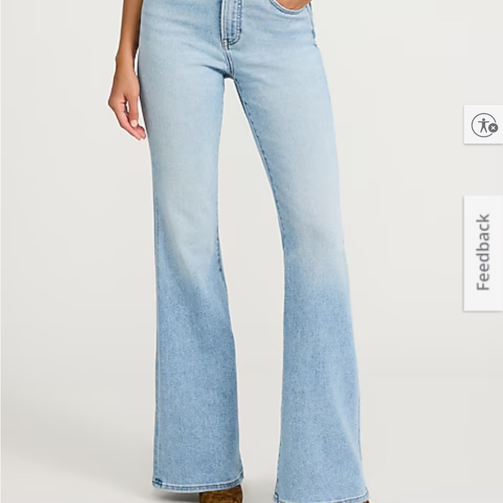 Express Women's Sky Blue Flare Jeans